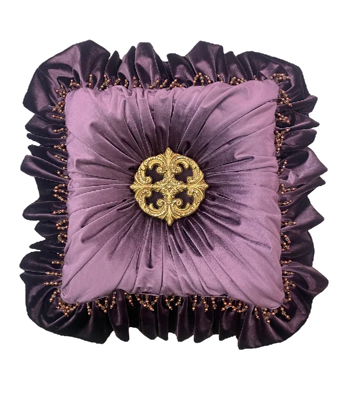 Bolster Pillows for Sofa DecorationCotton Pillows for Natural ComfortPurple Velvet Designer Accent Pillow Jeweled Medallion Bolster Pillows for Sofa DecorationCotton Pillows for Natural ComfortPurple Velvet Designer Accent Pillow Jeweled Medallion