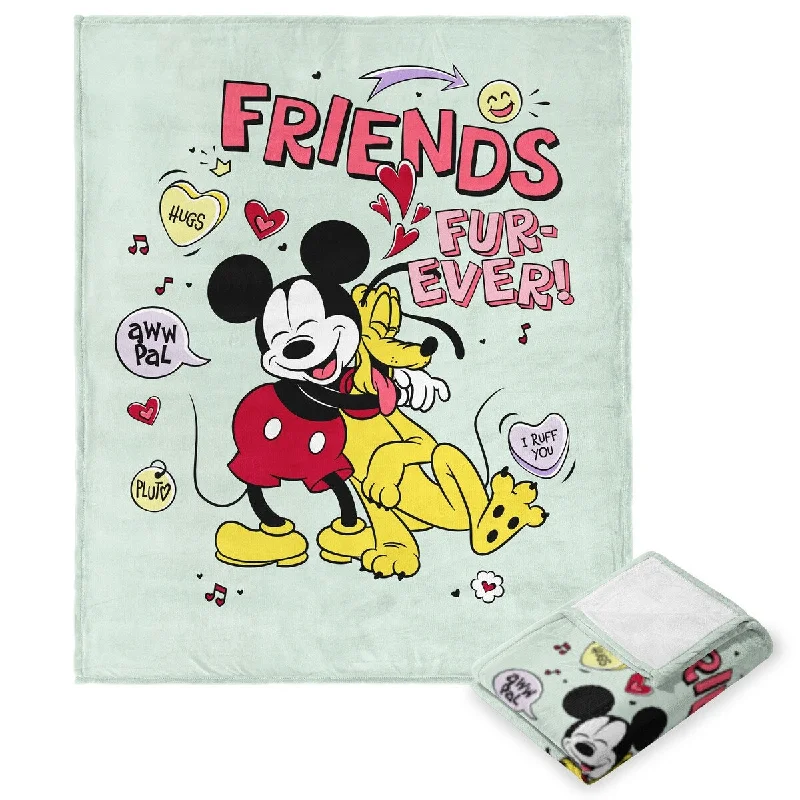 Recycled polyester blankets for an eco - conscious optionMickey Mouse Mickey & Friends Friends Furever Silk Touch Throw Recycled polyester blankets for an eco - conscious optionMickey Mouse Mickey & Friends Friends Furever Silk Touch Throw