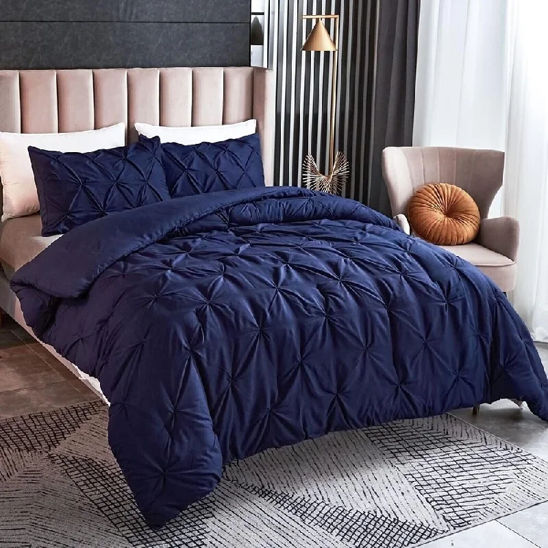 Wool blankets with natural warmth and insulation3pc Queen Pinch Pleated Comforter Set Navy Wool blankets with natural warmth and insulation3pc Queen Pinch Pleated Comforter Set Navy