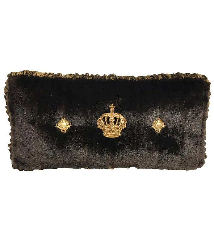 Travel Pillows for Long JourneysMemory Foam Pillows for Neck SupportLuxury Accent Pillow Faux Mink Rectangle with Jeweled Crown Travel Pillows for Long JourneysMemory Foam Pillows for Neck SupportLuxury Accent Pillow Faux Mink Rectangle with Jeweled Crown