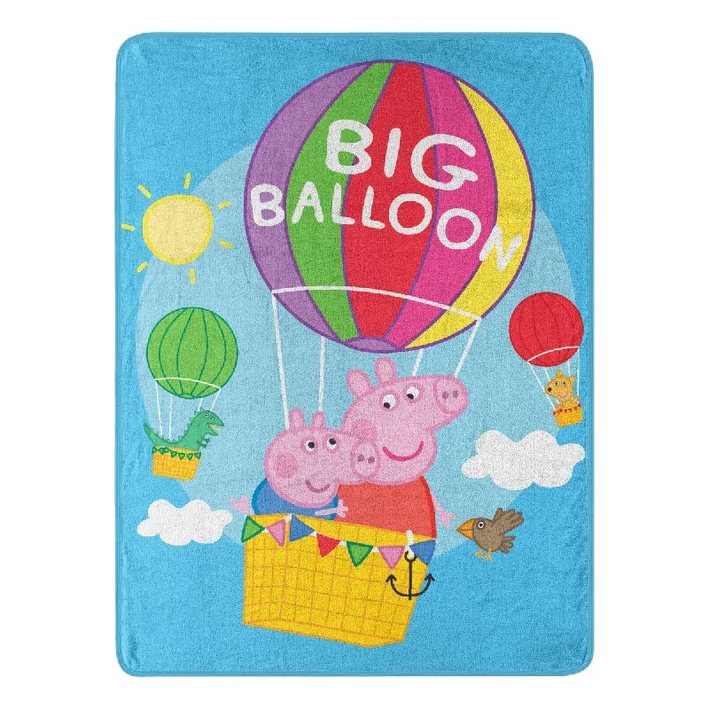 King - size blankets to cover large beds comfortablyPeppa Pig Big Balloon Micro Raschel Throw King - size blankets to cover large beds comfortablyPeppa Pig Big Balloon Micro Raschel Throw