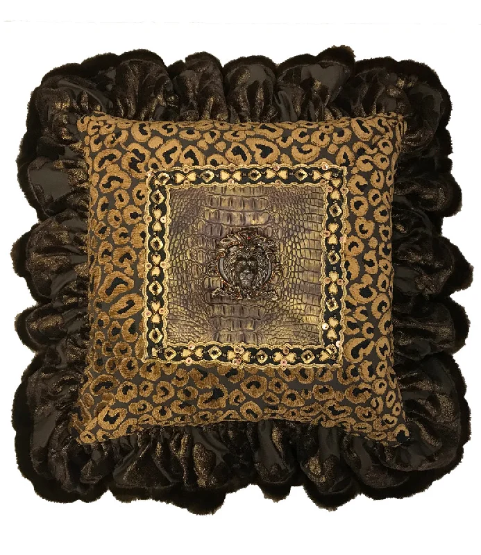 Hypoallergenic Pillows for Allergy SufferersLumbar Support Pillows for Car SeatsDesigner Ruffled Leopard Accent Pillow with Jeweled Lion Medallion Hypoallergenic Pillows for Allergy SufferersLumbar Support Pillows for Car SeatsDesigner Ruffled Leopard Accent Pillow with Jeweled Lion Medallion