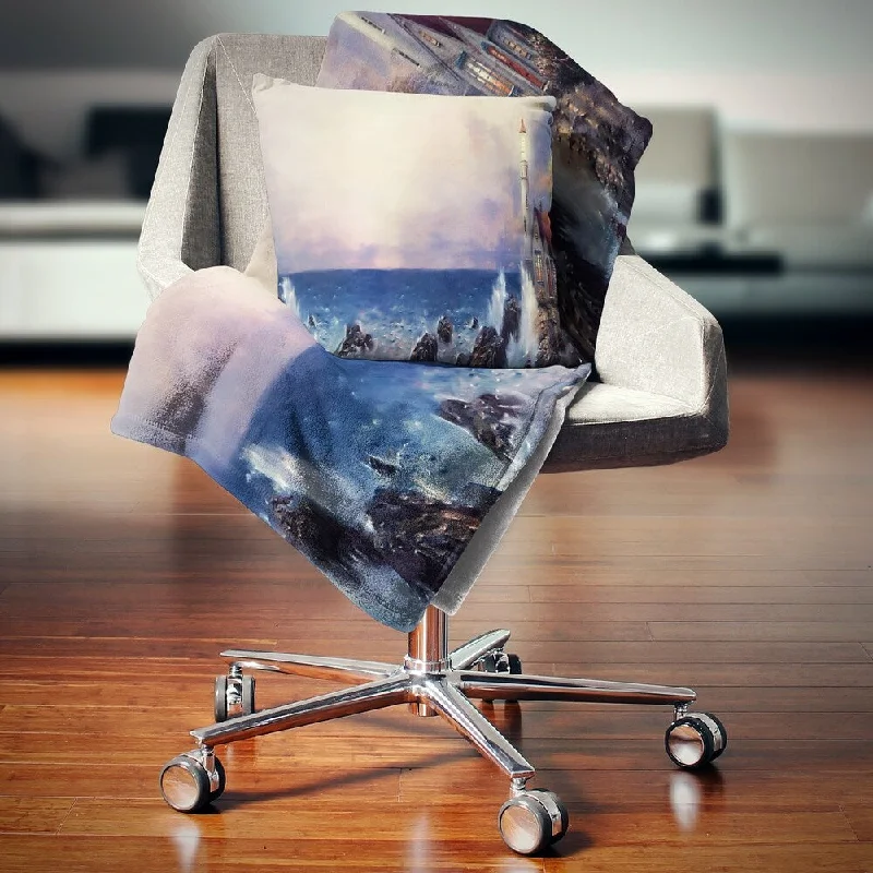 Rayon from bamboo blankets for a silky and breathable feelDesignart 'Lighthouse Sea Panoramic' Landscape Fleece Throw Blanket Rayon from bamboo blankets for a silky and breathable feelDesignart 'Lighthouse Sea Panoramic' Landscape Fleece Throw Blanket