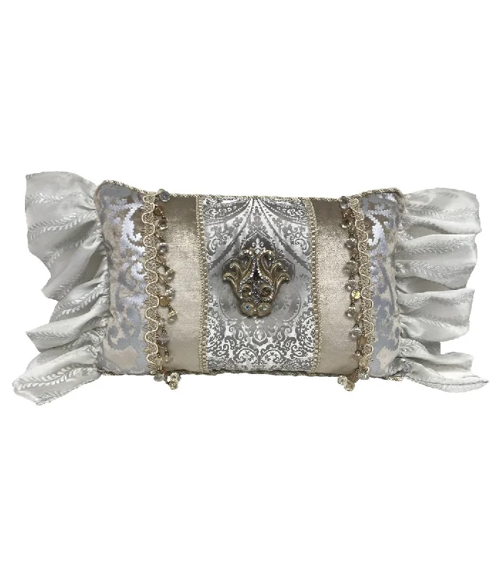 Kids Pillows with Fun DesignsLumbar Support Pillows for Car SeatsGlam Decorative Pillow Rectangle Silver and Off White Kids Pillows with Fun DesignsLumbar Support Pillows for Car SeatsGlam Decorative Pillow Rectangle Silver and Off White