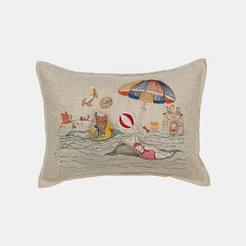 Bolster Pillows for Sofa DecorationKids Pillows with Fun DesignsDay at the Beach Lumbar Pocket Pillow Bolster Pillows for Sofa DecorationKids Pillows with Fun DesignsDay at the Beach Lumbar Pocket Pillow
