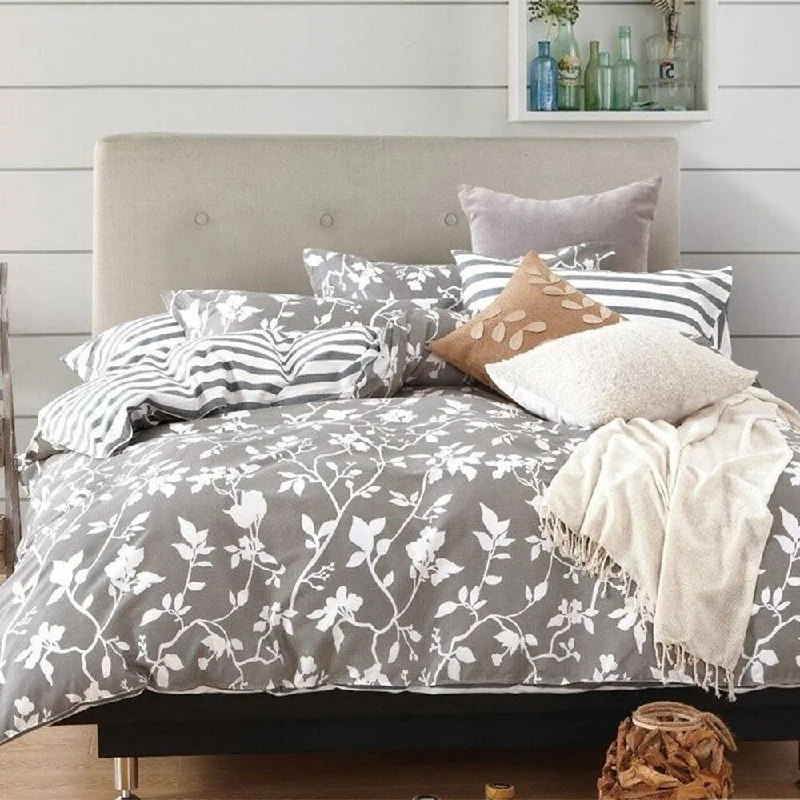 Bamboo fiber blankets with natural antibacterial properties3pc Queen Size Leafy Vines 100% Cotton Bedding Set Grey Bamboo fiber blankets with natural antibacterial properties3pc Queen Size Leafy Vines 100% Cotton Bedding Set Grey