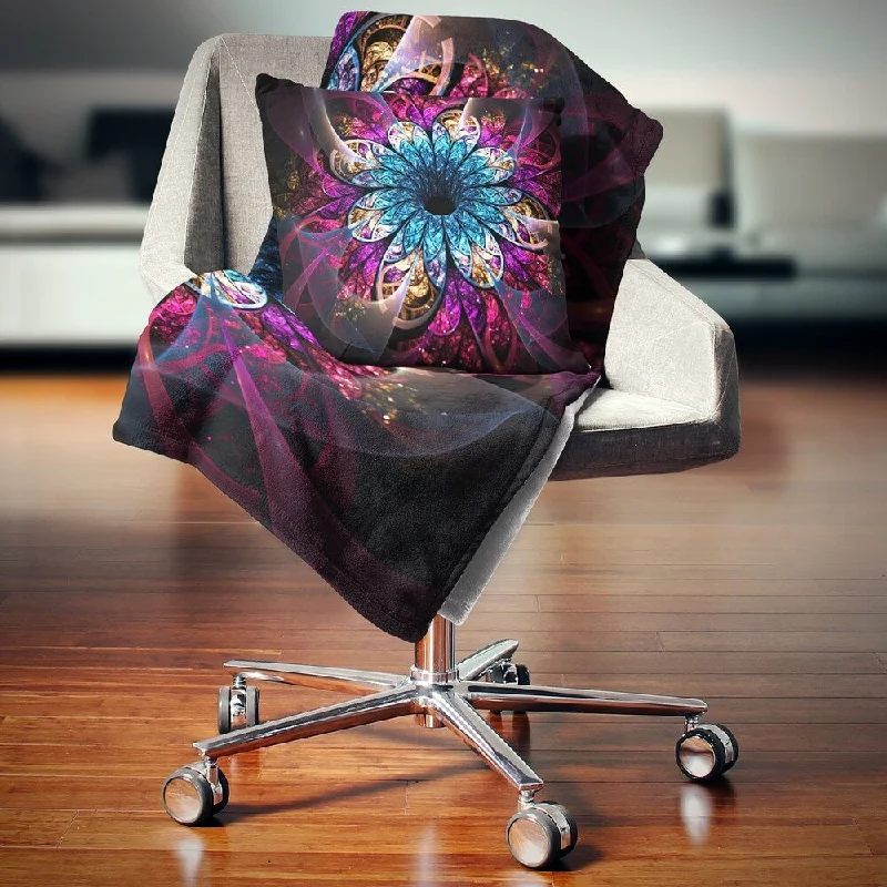 Bamboo fiber blankets with natural antibacterial propertiesDesignart 'Fractal Flower Blue Red Digital Art' Flower Throw Blanket Bamboo fiber blankets with natural antibacterial propertiesDesignart 'Fractal Flower Blue Red Digital Art' Flower Throw Blanket
