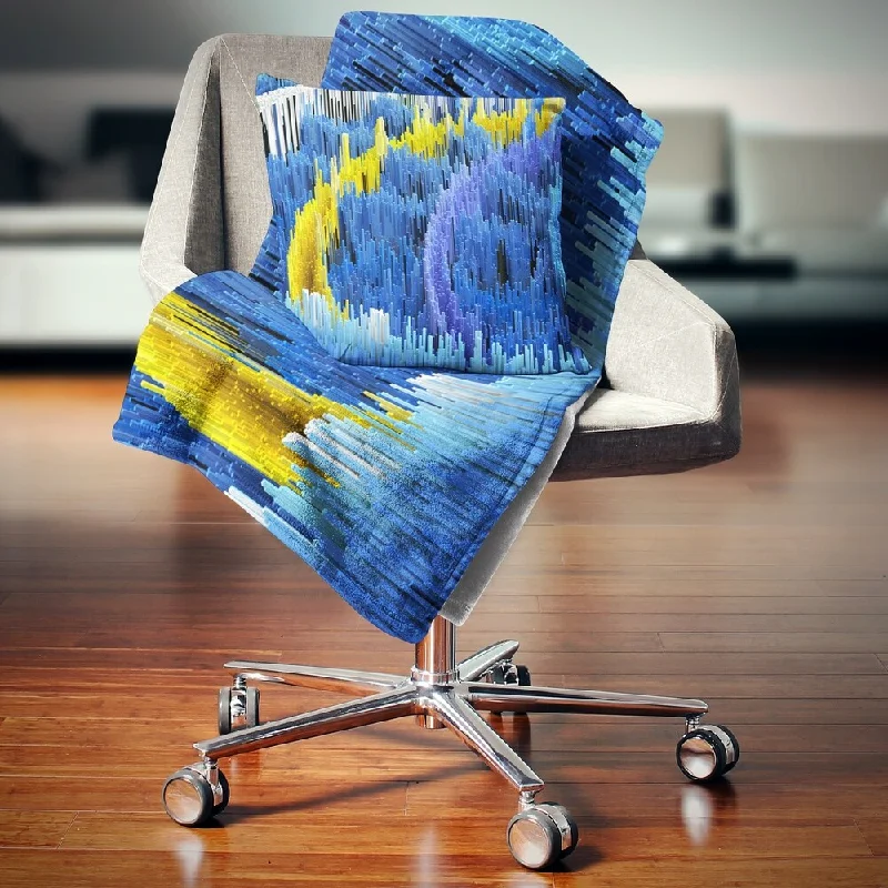 Silk blankets with a smooth and elegant touchDesignart 'Macro Render Structure Blue Yellow' Contemporary Throw Blanket Silk blankets with a smooth and elegant touchDesignart 'Macro Render Structure Blue Yellow' Contemporary Throw Blanket