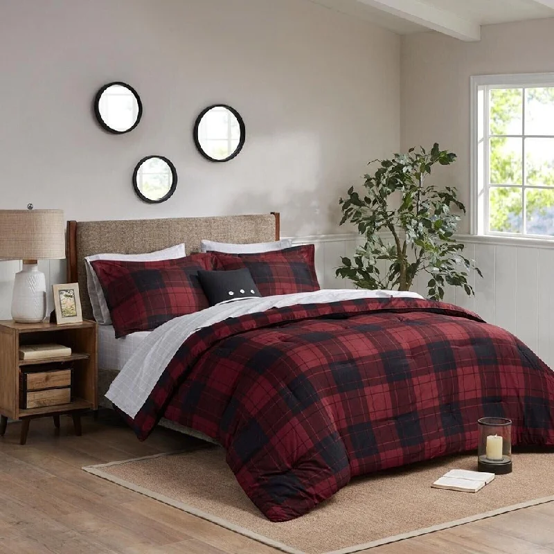 Recycled polyester blankets for an eco - conscious optionCal King Size Reversible Comforter Set Plaid Red Recycled polyester blankets for an eco - conscious optionCal King Size Reversible Comforter Set Plaid Red