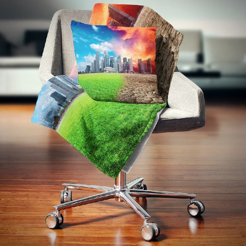 Rayon from bamboo blankets for a silky and breathable feelDesignart 'Global Warming' Landscape Fleece Throw Blanket Rayon from bamboo blankets for a silky and breathable feelDesignart 'Global Warming' Landscape Fleece Throw Blanket