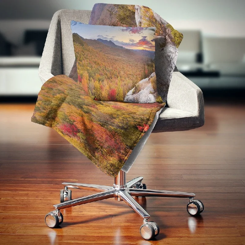 Recycled polyester blankets for an eco - conscious optionDesignart 'Endless Forests in Fall Panorama' Landscape Fleece Throw Blanket Recycled polyester blankets for an eco - conscious optionDesignart 'Endless Forests in Fall Panorama' Landscape Fleece Throw Blanket