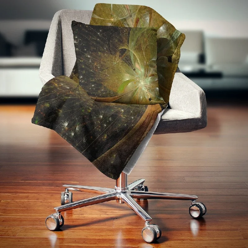 Rayon from bamboo blankets for a silky and breathable feelDesignart 'Light Golden Symmetrical Fractal Flower' Floral Throw Blanket Rayon from bamboo blankets for a silky and breathable feelDesignart 'Light Golden Symmetrical Fractal Flower' Floral Throw Blanket