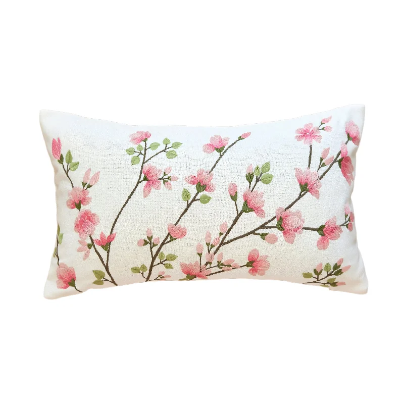 Round Pillows for Boho-Style InteriorsDown Alternative Pillows for Ethical ChoicesPink Flower Branch Lumbar Pillow Round Pillows for Boho-Style InteriorsDown Alternative Pillows for Ethical ChoicesPink Flower Branch Lumbar Pillow