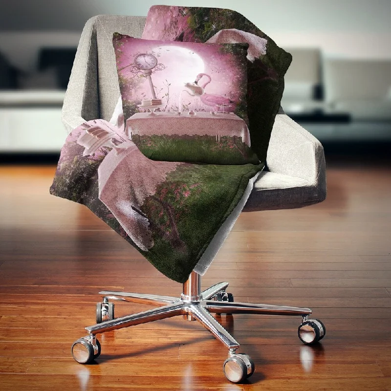 Cotton blankets for breathability and a lightweight feelDesignart 'Fantasy Garden with a Flamingo' Modern Landscape Fleece Throw Blanket Cotton blankets for breathability and a lightweight feelDesignart 'Fantasy Garden with a Flamingo' Modern Landscape Fleece Throw Blanket