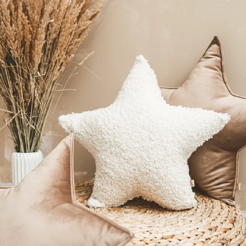 Square Pillows for Modern Home DecorRound Pillows for Boho-Style InteriorsTeddy Boucle Star Pillow Square Pillows for Modern Home DecorRound Pillows for Boho-Style InteriorsTeddy Boucle Star Pillow