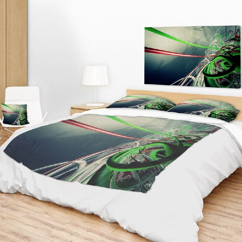 Queen - size blankets for standard - sized bedsDesignart 'Fractal 3D Green Stripes' Contemporary Throw Blanket Queen - size blankets for standard - sized bedsDesignart 'Fractal 3D Green Stripes' Contemporary Throw Blanket