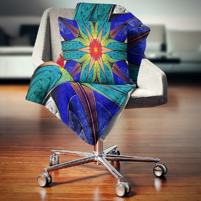 Chenille blankets with a thick and fuzzy textureDesignart 'Budding Fractal Colorful Flower' Abstract Throw Blanket Chenille blankets with a thick and fuzzy textureDesignart 'Budding Fractal Colorful Flower' Abstract Throw Blanket