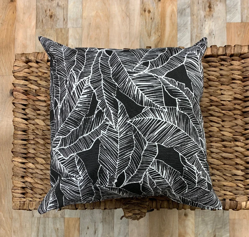 Cotton Pillows for Natural ComfortSquare Pillows for Modern Home DecorPalm leaf black and white outdoor pillows