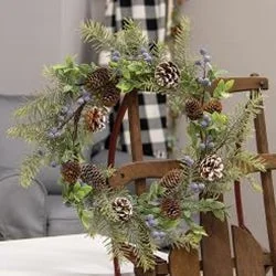 California king bed skirts for a larger bedDusty Blue Berry & Pine Wreath