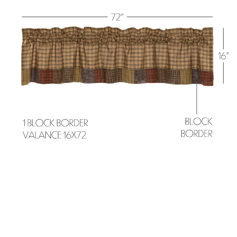 Bed skirts with a modern art - inspired printCedar Ridge Valance Block Border 16x72