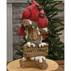 Polyester bed skirts for easy care and durabilityResin Snowy Cardinal Pair w/Welcome Sign 15.5"H Polyester bed skirts for easy care and durabilityResin Snowy Cardinal Pair w/Welcome Sign 15.5"H