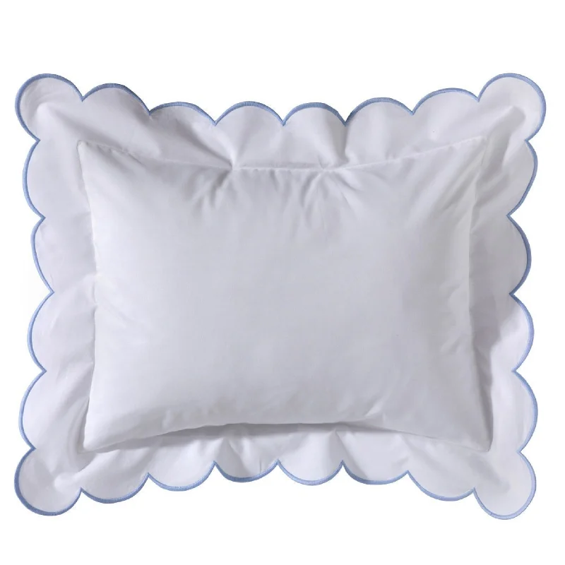 Pregnancy Pillows for Expectant MothersBoudoir Pillow Cover with Scalloped Flange in Duck Egg Blue