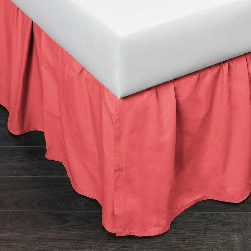 Floral - printed bed skirts for a feminine touchBrighton Coral Cotton 24-inch Drop 3 Piece Tuck in Bed Skirt Floral - printed bed skirts for a feminine touchBrighton Coral Cotton 24-inch Drop 3 Piece Tuck in Bed Skirt