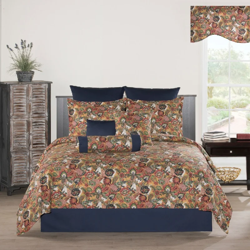 Bed skirts with a satin finish for a shiny appearanceOrleans solid navy bedskirt