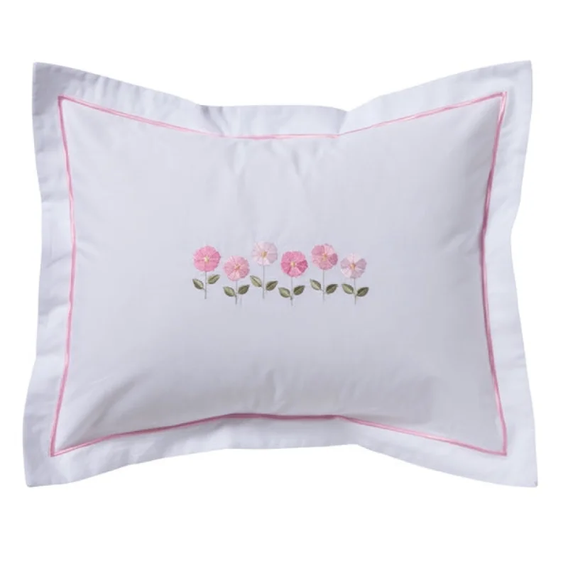 Feather Pillows for a Luxurious SleepBoudoir Pillow Cover in Row of Flowers Pink