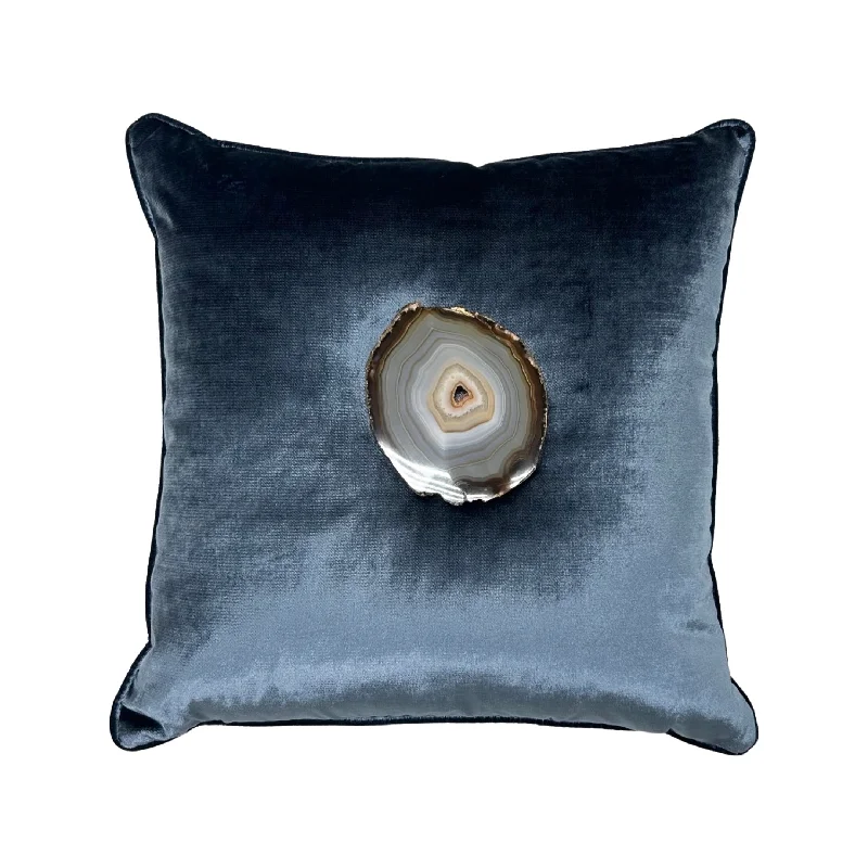 Bolster Pillows for Sofa DecorationAgate Navy Velvet Pillow