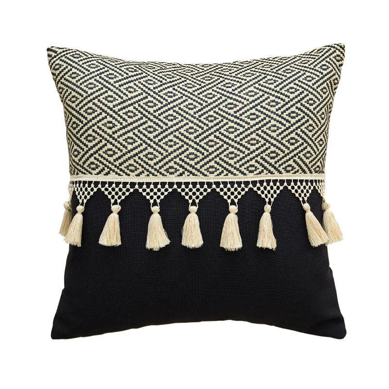 Feather Pillows for a Luxurious SleepBlack and Tan Tassle Pillow