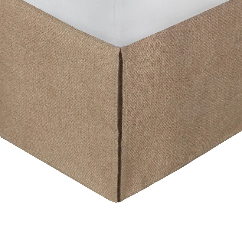 Bed skirts with a tie - back design for adjustabilityKuma Twin Bed Skirt, Spilt Corners, Burlap Drop, Polyester Platform, Brown Bed skirts with a tie - back design for adjustabilityKuma Twin Bed Skirt, Spilt Corners, Burlap Drop, Polyester Platform, Brown