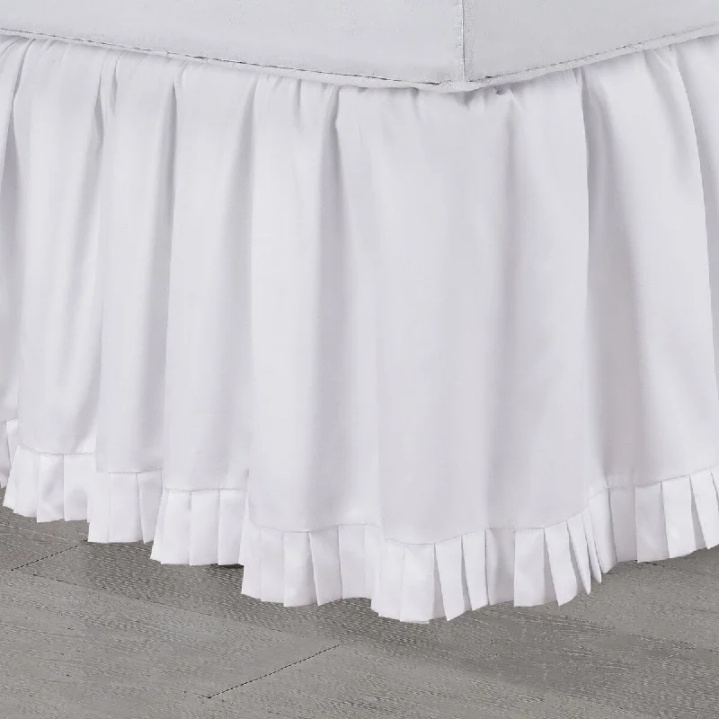 Queen - size bed skirts with ruffled edgesMartex Micro Ruffle White Bed Skirt