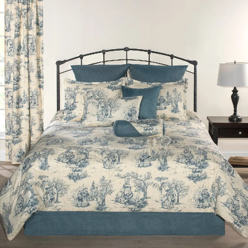 Queen - size bed skirts with ruffled edgesProvence blue solid bedskirt