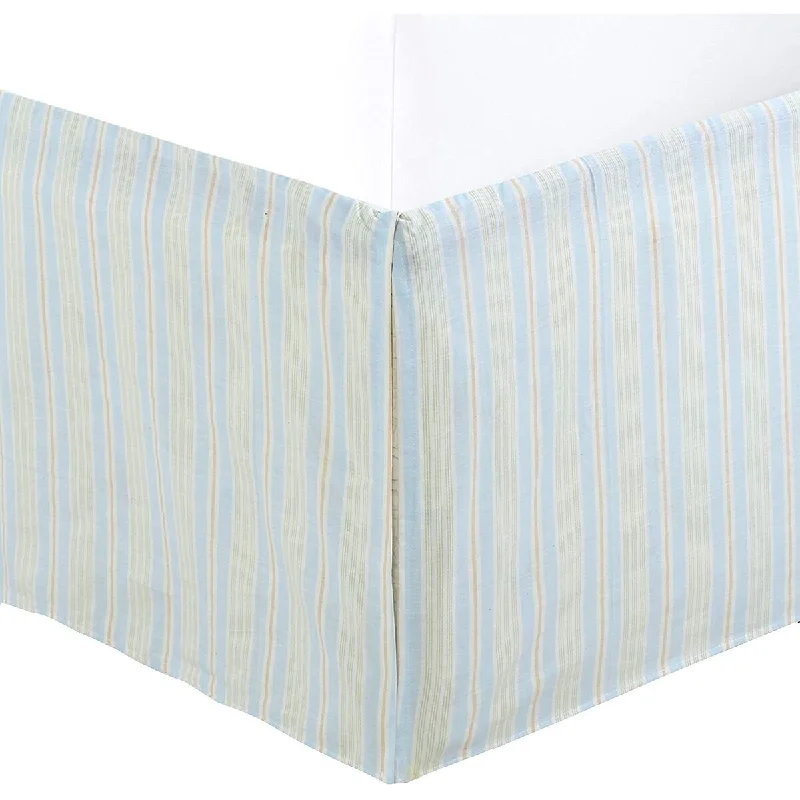 Bed skirts with a metallic thread for a touch of glamourLight Blue Green Yellow White Striped Cotton Bed Skirt Pleated for Kids Dust Ruffle with Split Corners, Tailored 16" Drop Bed skirts with a metallic thread for a touch of glamourLight Blue Green Yellow White Striped Cotton Bed Skirt Pleated for Kids Dust Ruffle with Split Corners, Tailored 16" Drop