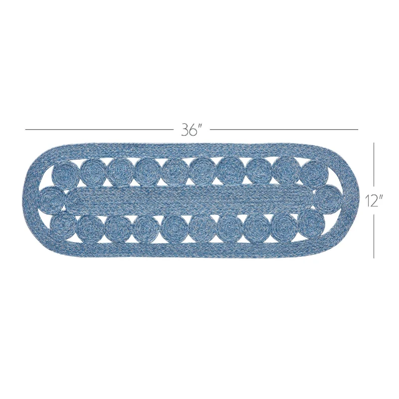 Bed skirts with a high - quality elastic waistbandCeleste Blended Blue Indoor/Outdoor Runner Oval 12x36 Bed skirts with a high - quality elastic waistbandCeleste Blended Blue Indoor/Outdoor Runner Oval 12x36