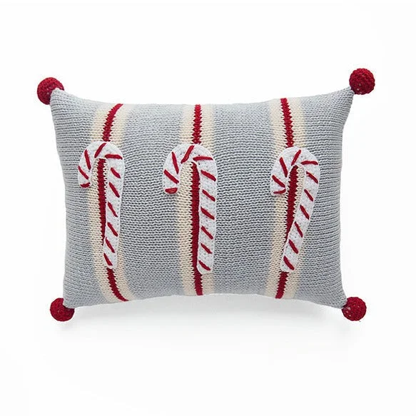 Bolster Pillows for Sofa DecorationCandy Cane Mini Pillow in Grey
