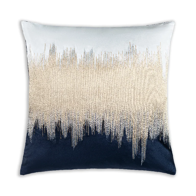 Round Pillows for Boho-Style InteriorsMira Ivory Navy Velvet Pillow
