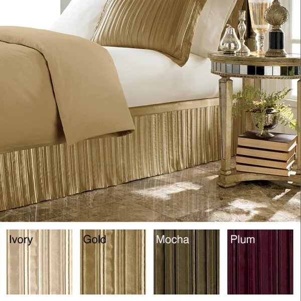 Cotton bed skirts for a soft and breathable lookLuxury Pleated Satin 15-inch Drop Bedskirt Cotton bed skirts for a soft and breathable lookLuxury Pleated Satin 15-inch Drop Bedskirt