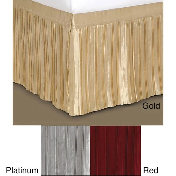Bed skirts with a geometric cut - out designPleated Satin Bedskirt