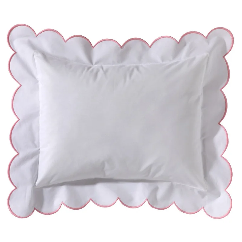 Lumbar Support Pillows for Car SeatsBoudoir Pillow Cover with Scalloped Flange in Pink