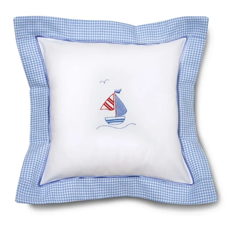 Velvet Pillows for a Touch of EleganceBaby Pillow Cover in Sailboat & Seagull Blue