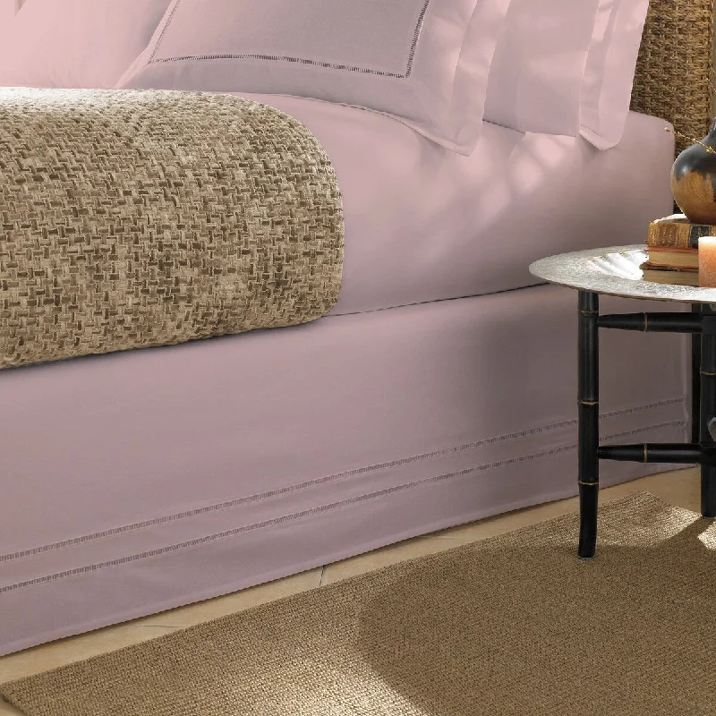 Bed skirts with a retro - style patternLinenweave Hemstitch 15 Inch Bed Skirt
