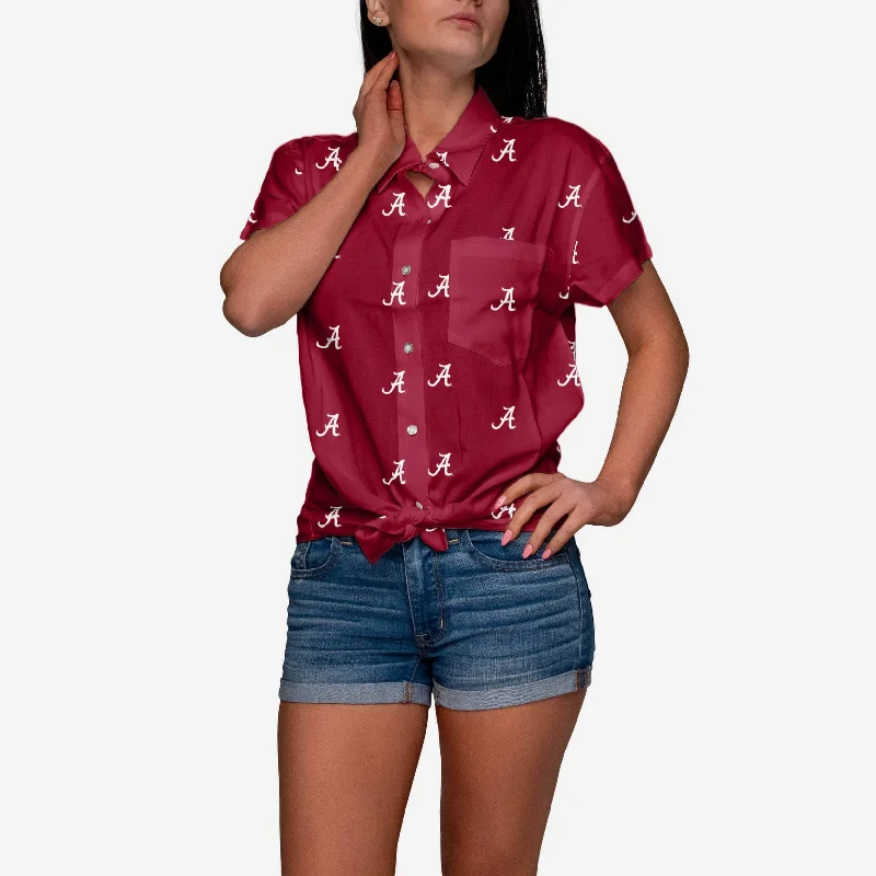 Alabama Crimson Tide Logo Blast Womens Button Up Shirt