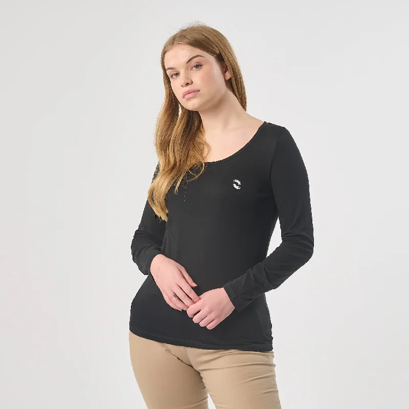 Omnitau Women's Organic Cotton Long Sleeve T-Shirt - Black