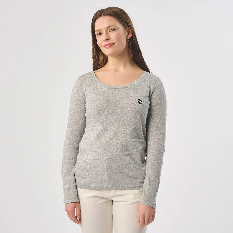 Omnitau Women's Organic Cotton Long Sleeve T-Shirt - Heather Grey