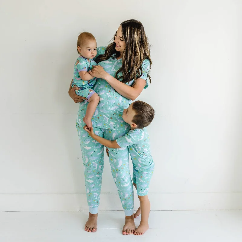 Shark Soiree Two-Piece Short Sleeve & Shorts Pajama Set