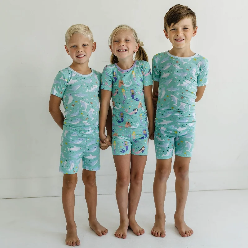 Shark Soiree Two-Piece Short Sleeve & Shorts Pajama Set