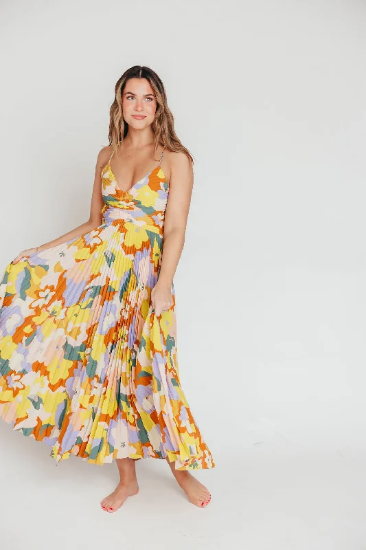 ASTR Blythe Maxi Dress in Lime Floral