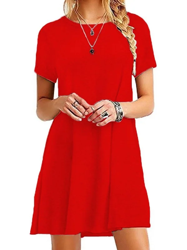 Girl'S Chiffon Dress With Round Neck And Short Sleeves